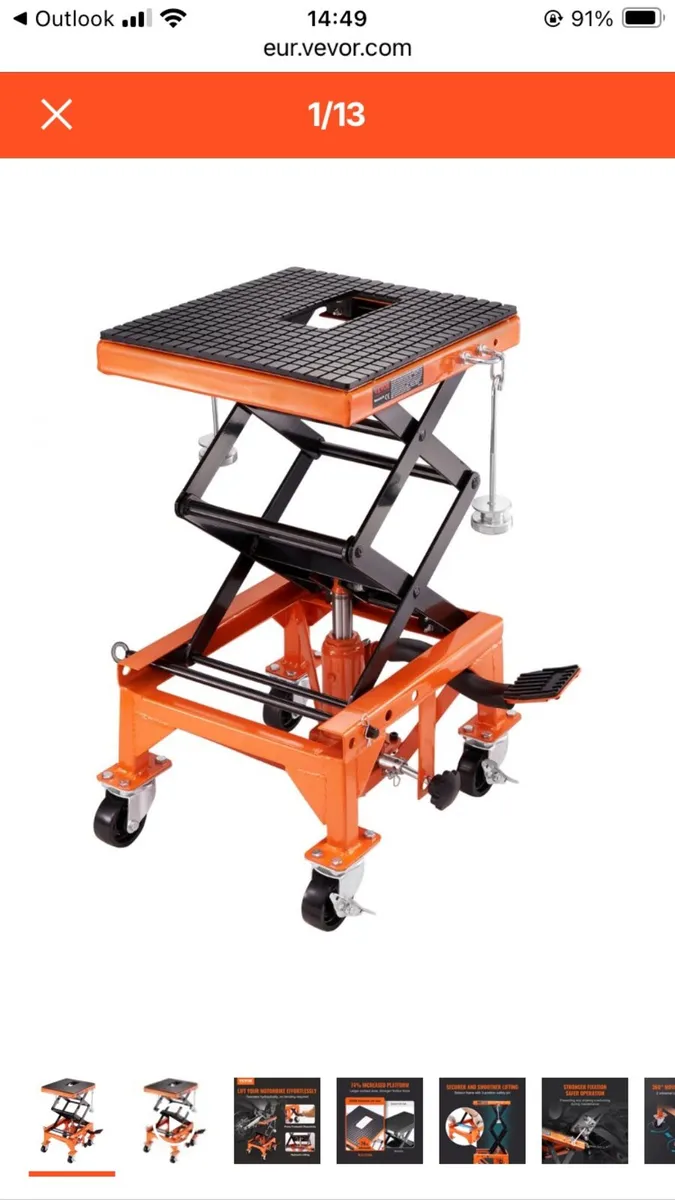 Motorcycle lift table