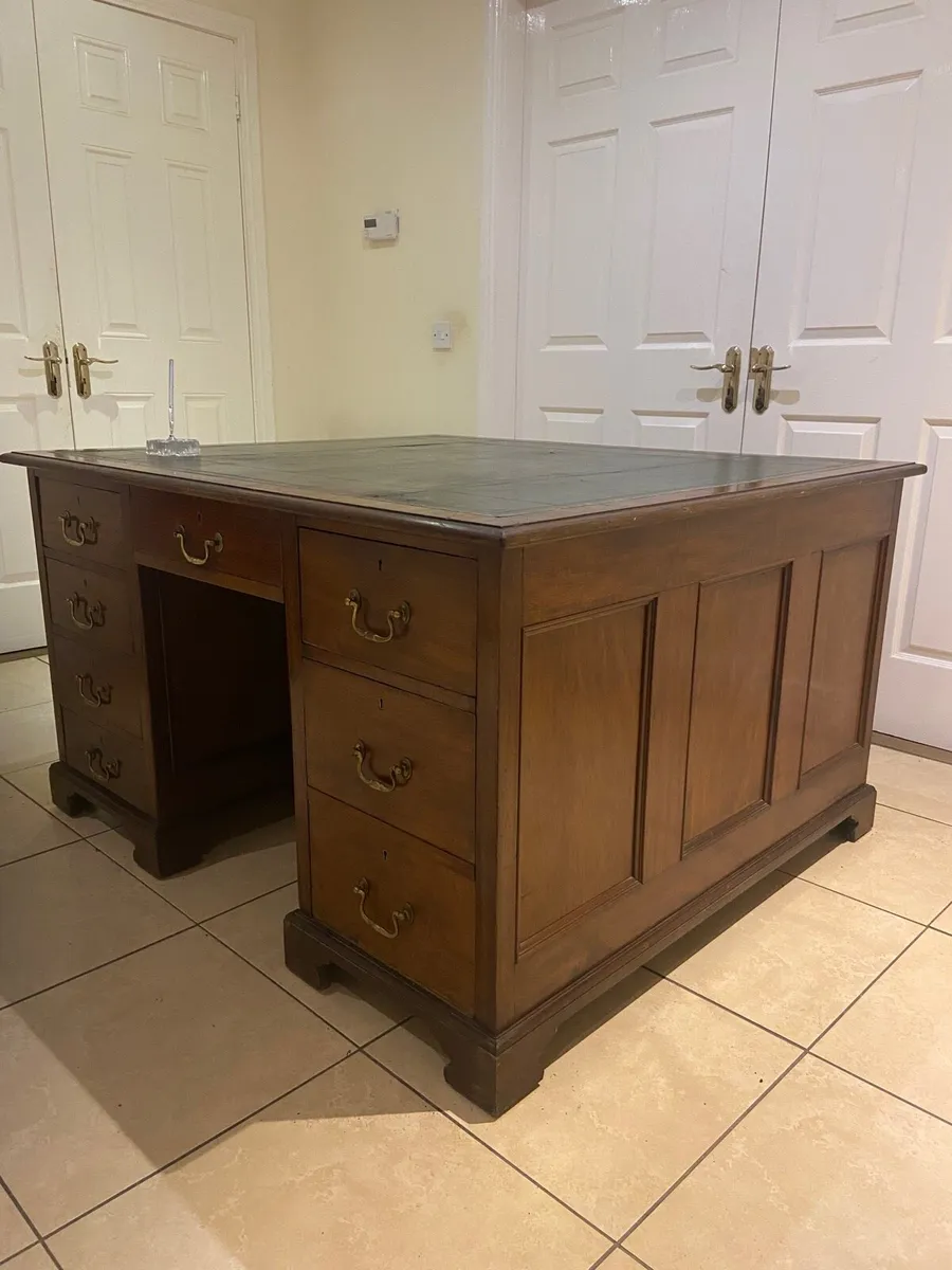 Victorian double sided partners library desk - Image 1