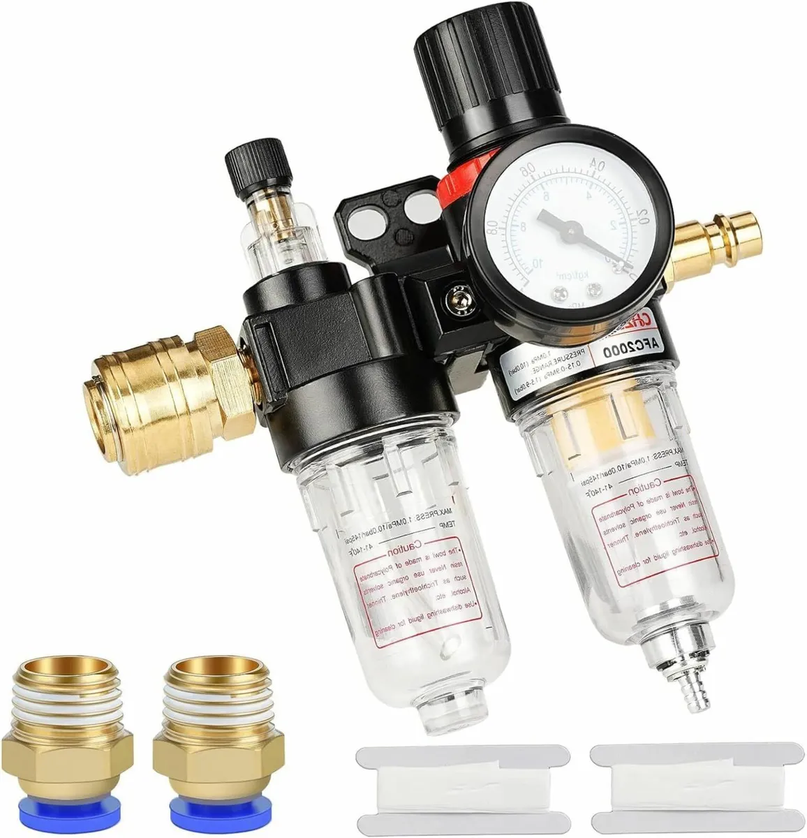 1/4 Inch Compressed Air Pressure Regulator Water T