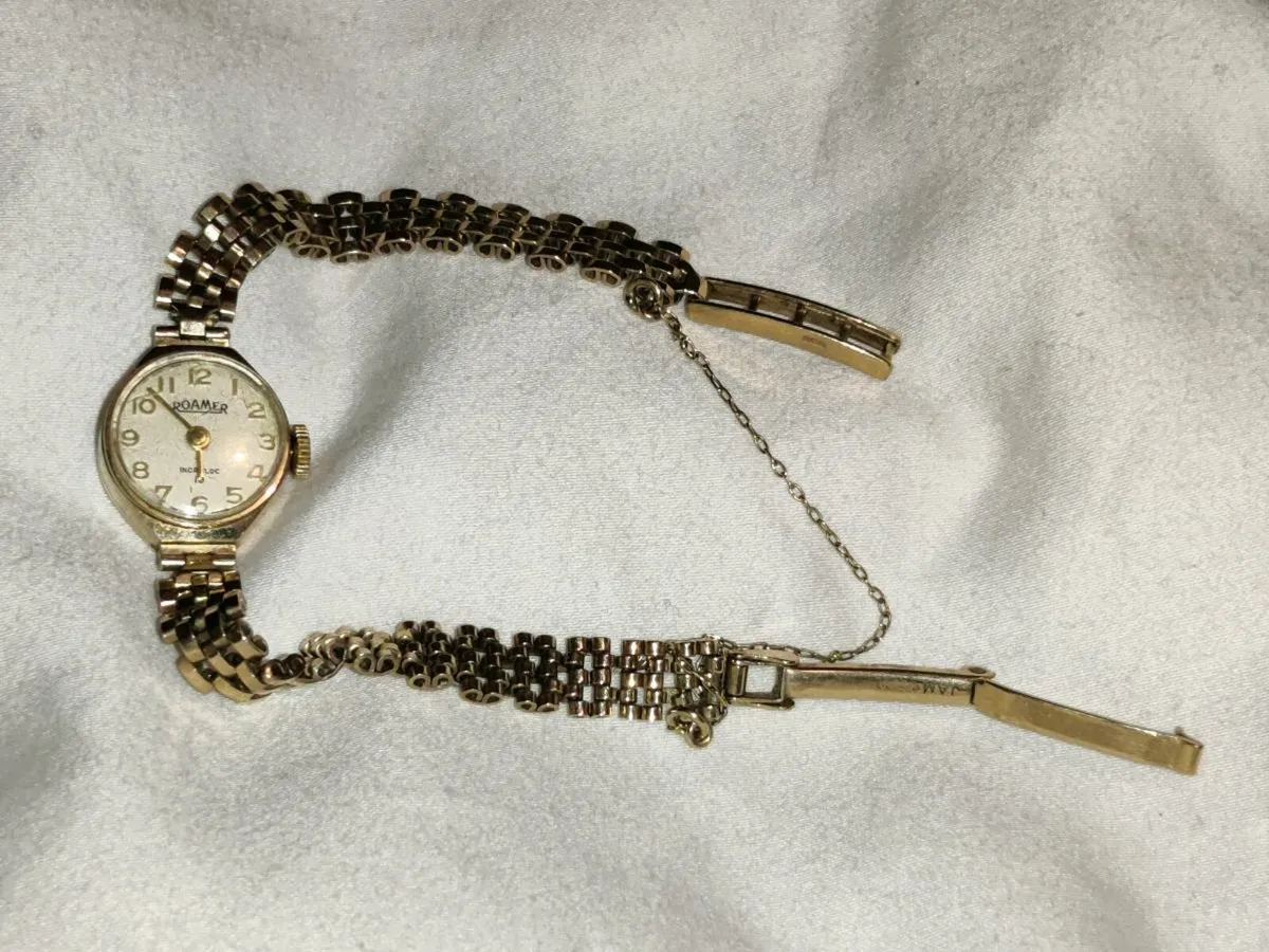 ROAMER, 9CT Gold 13.57 Gram 8"Long Vintage Watch ! - Image 3