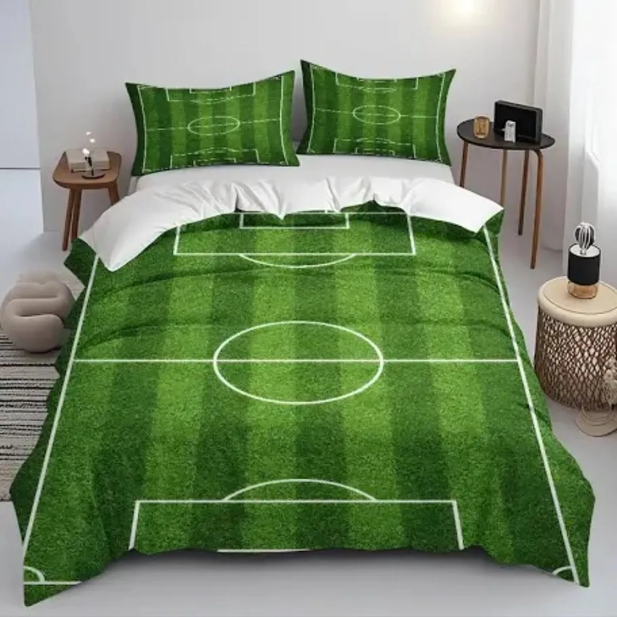 BRAND NEW Football Pitch Single Duvet Cover and Pi