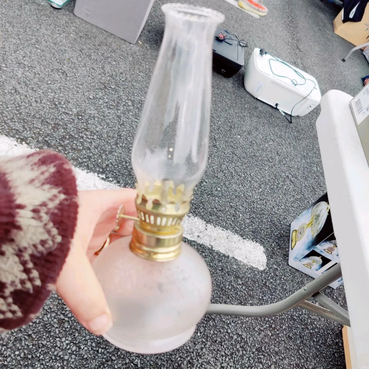 REAL BRASS VICTORIAN TWIN, 5"Tall Oil Table Lamps - Image 2