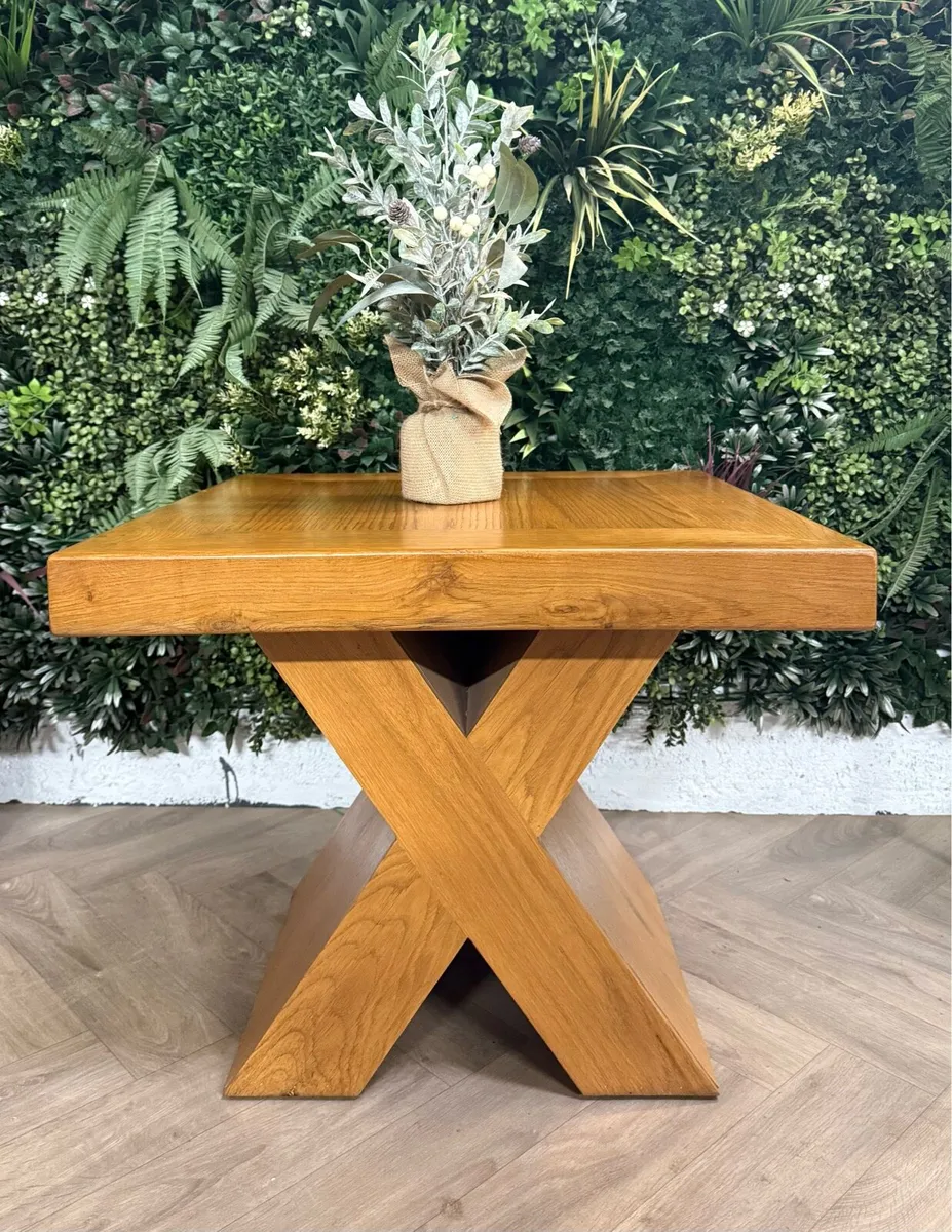 Oak X side/lamp table - Image 3