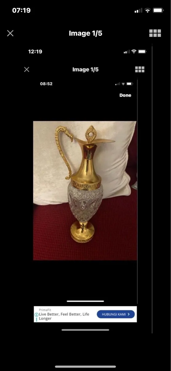 Vintage crystal Claret Jug - Image 1