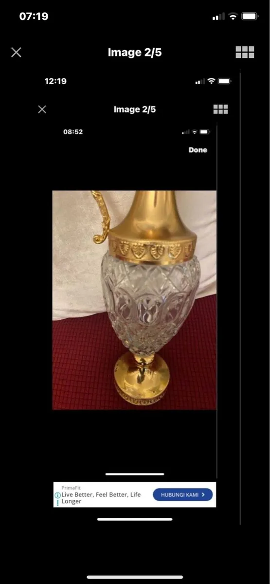 Vintage crystal Claret Jug - Image 2
