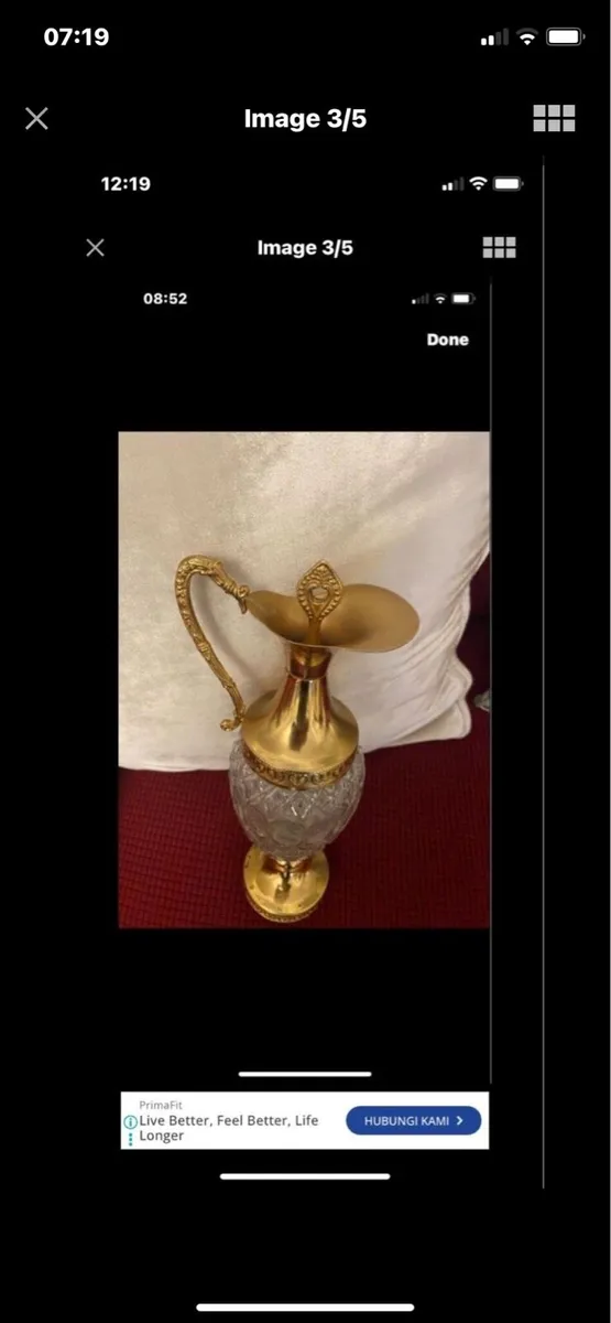 Vintage crystal Claret Jug - Image 3