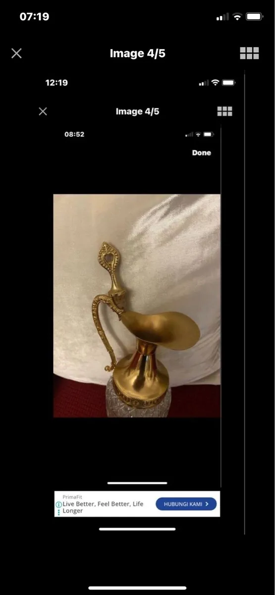 Vintage crystal Claret Jug - Image 4