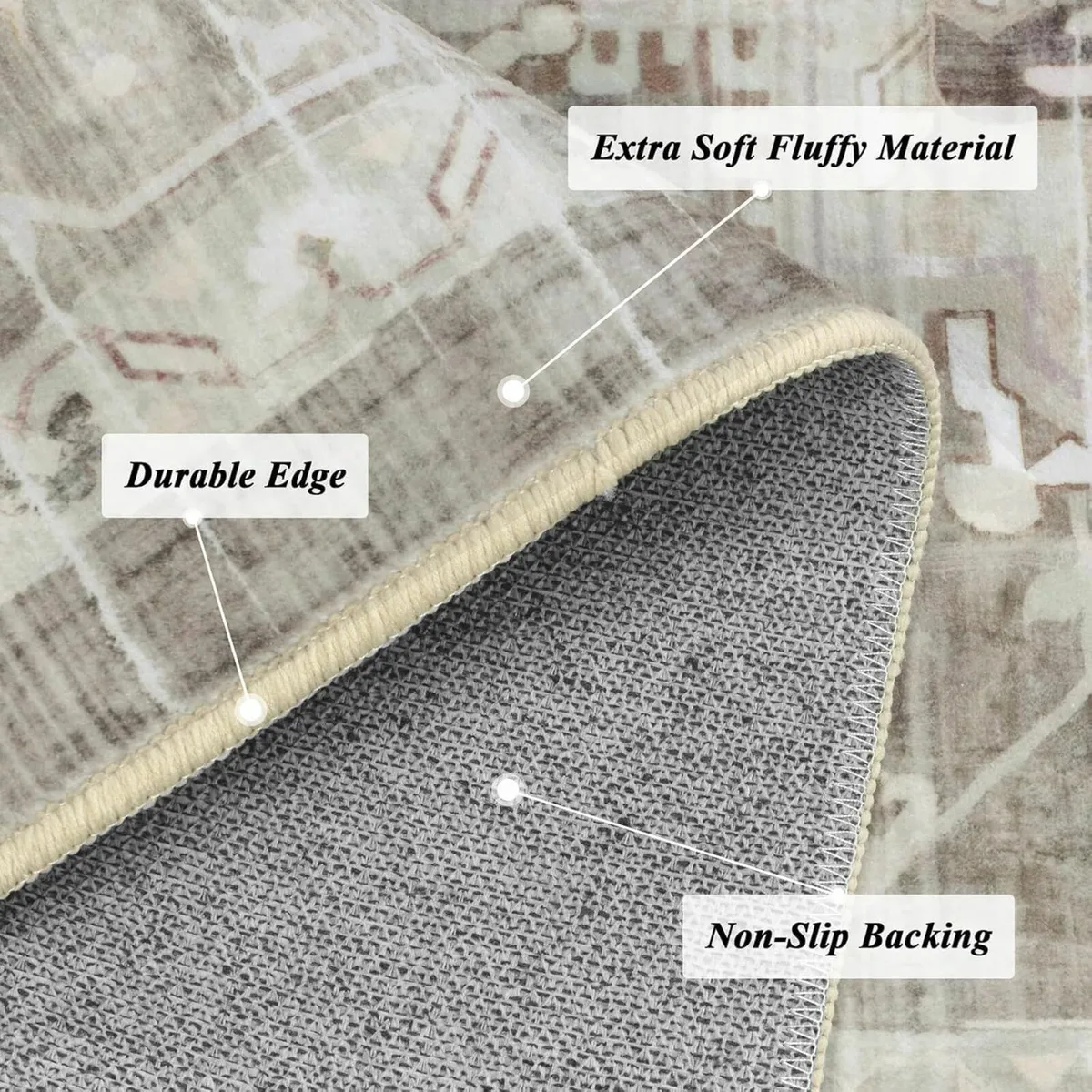 Washable Area Rug Large Boho Living Room Rugs - Image 2