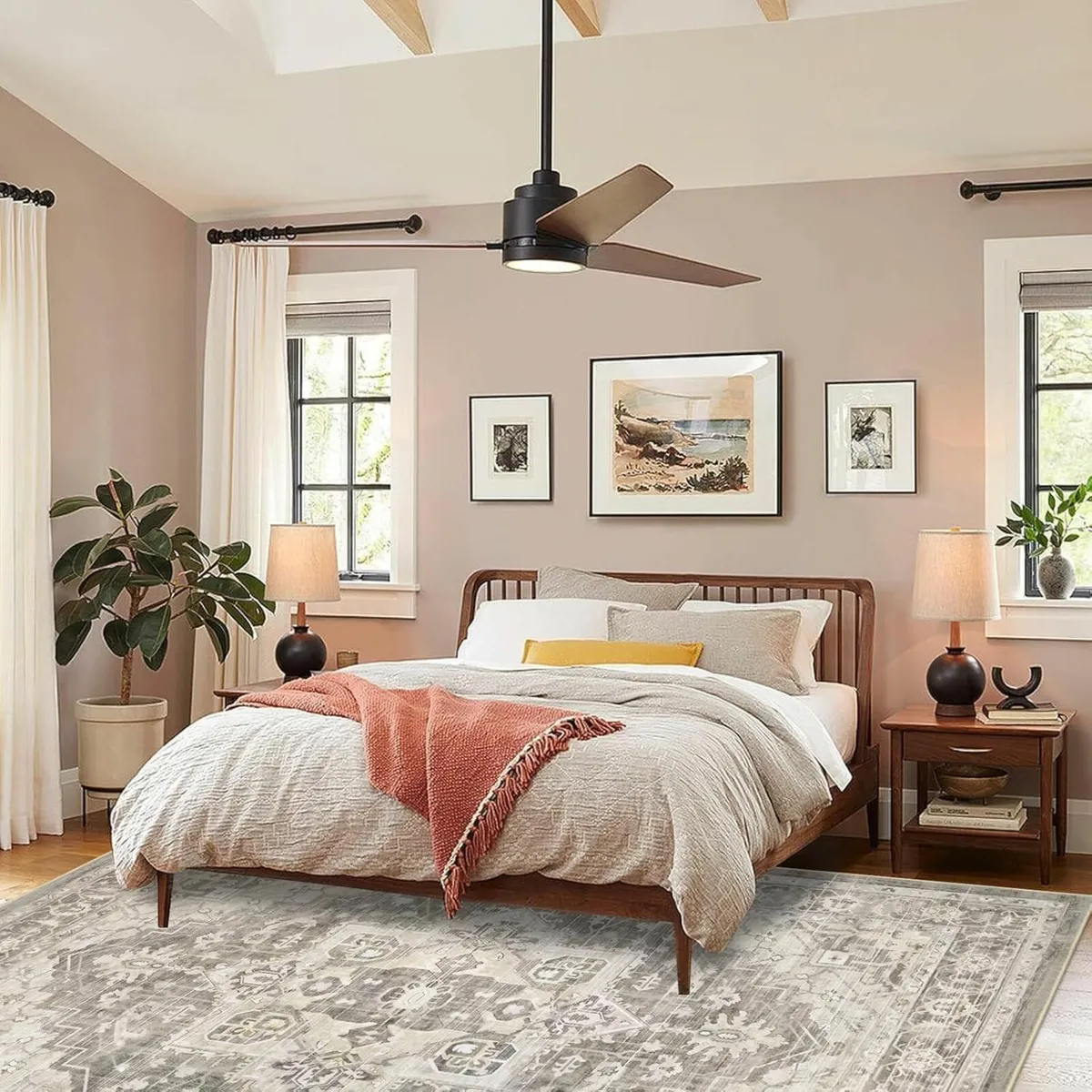 Washable Area Rug Large Boho Living Room Rugs - Image 4