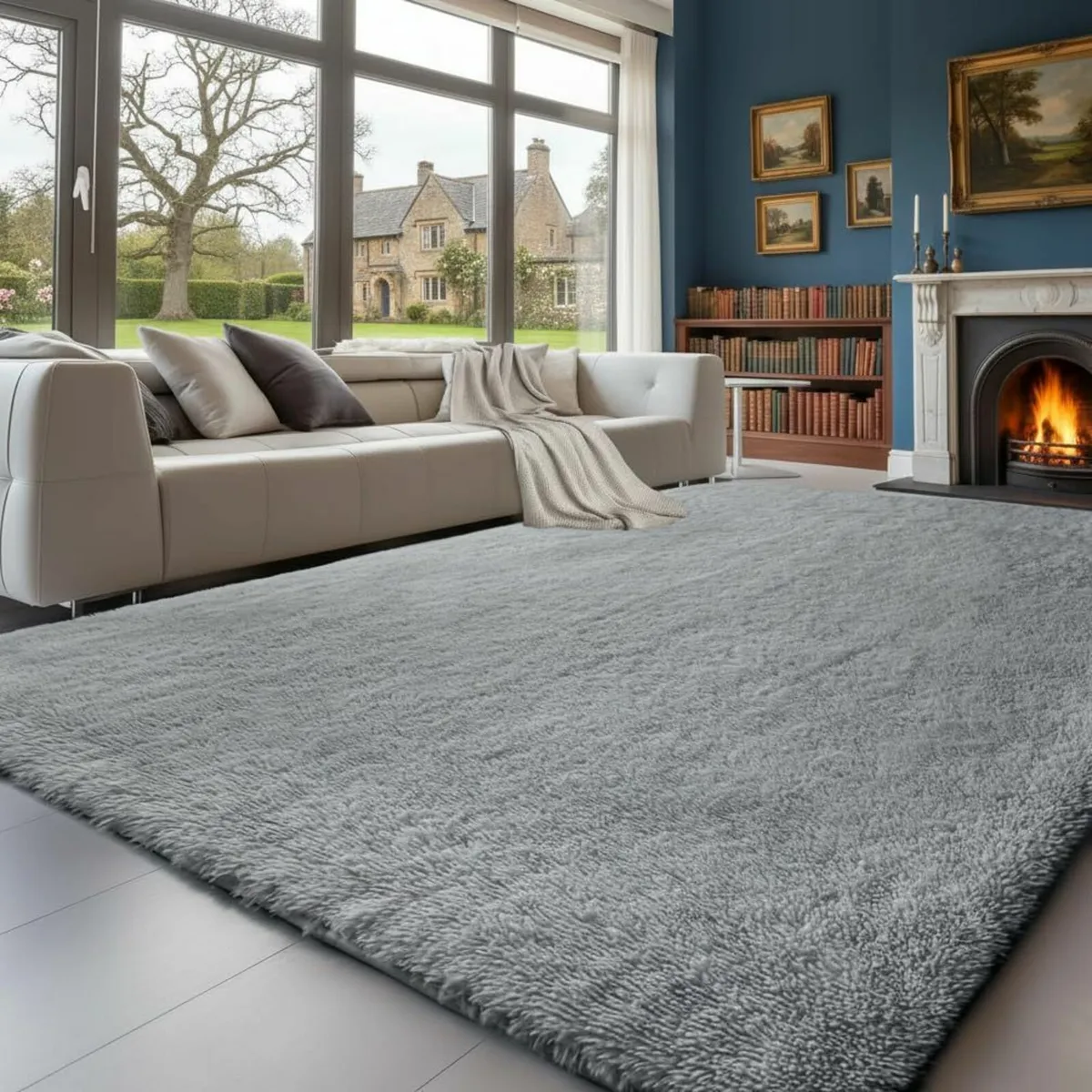 Fluffy Shaggy Rugs Living Room Large Anti Slip - Image 1