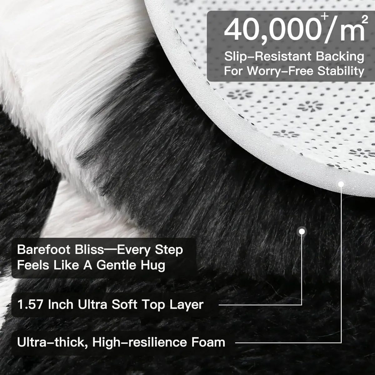 Checkered Rug Living Room 160x230cm Black and - Image 3