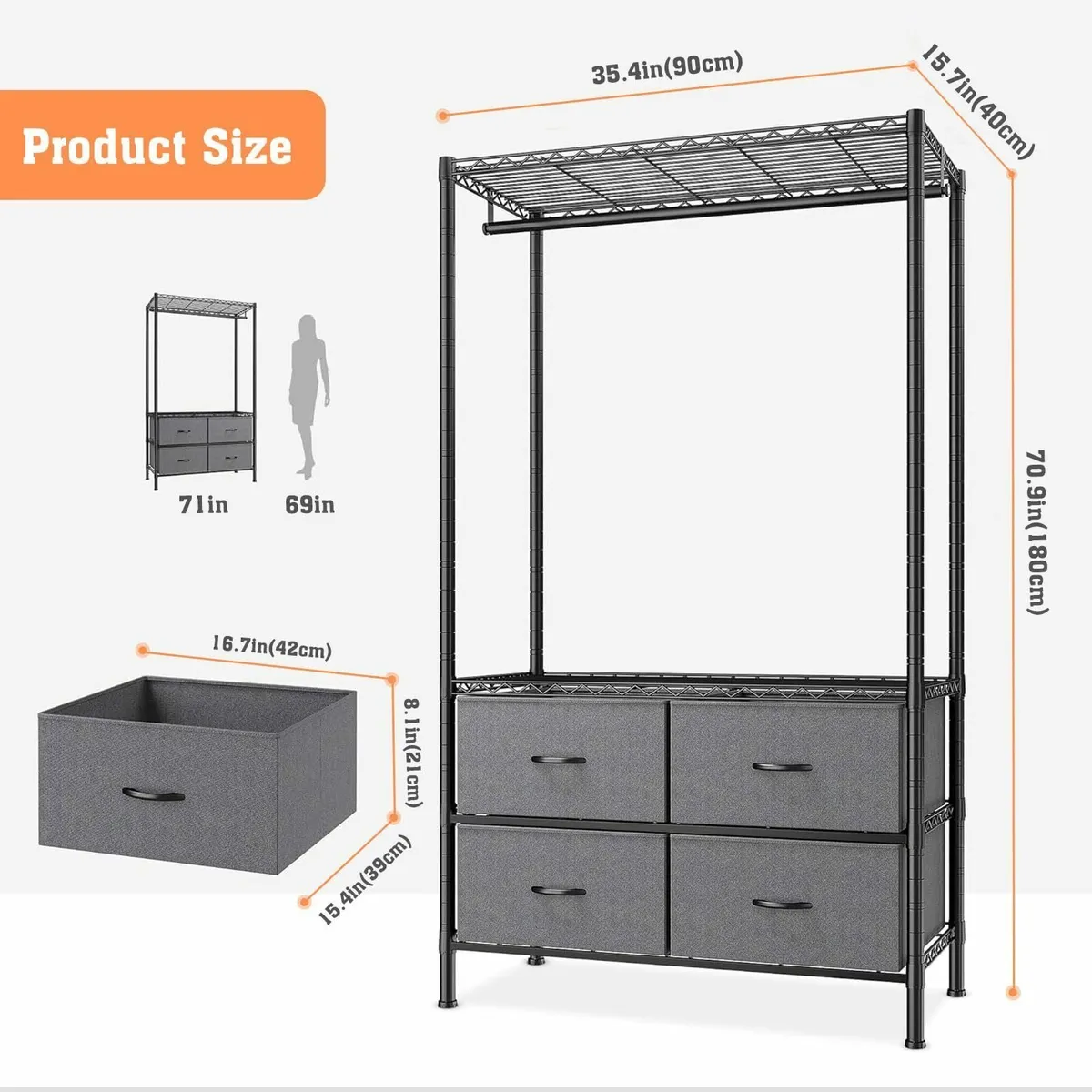 Clothes Rail Heavy Duty Clothing for Hanging - Image 3