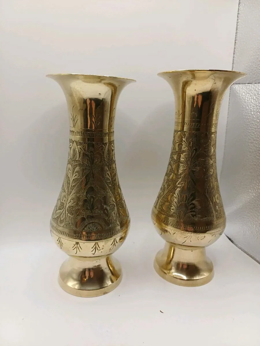 Brass vases pair - Image 3