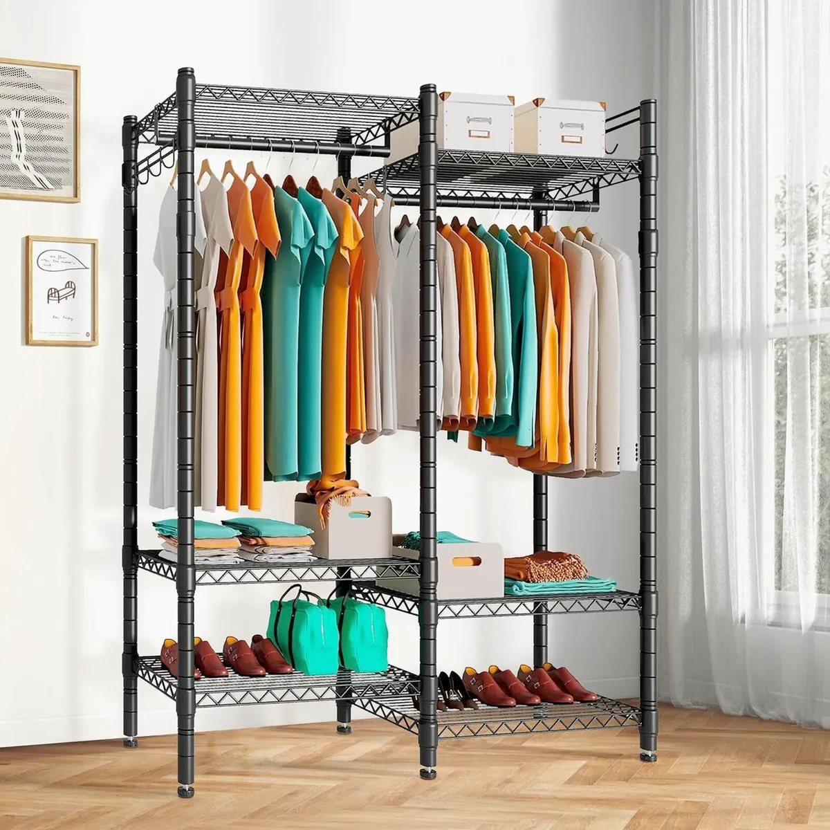 Heavy Duty Clothes Rail with Adjustable Shelves - Image 1