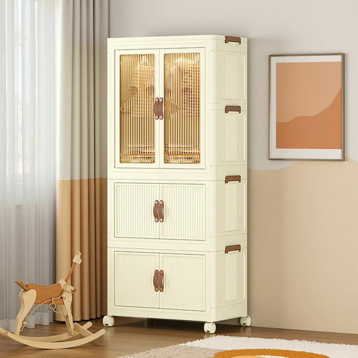 Portable Foldable Closet Wardrobe with Doors 4 - Image 1