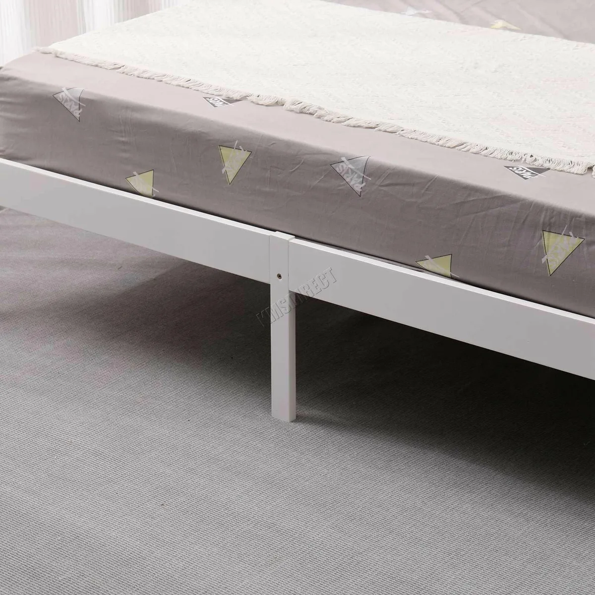 Double Bed Solid Pine Frame Headboard Durable - Image 3