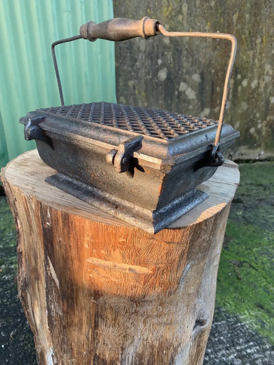 Vintage Cast Iron Fire Basket - Image 1