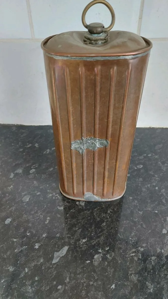 Vintage metal hot water bottle - Image 1