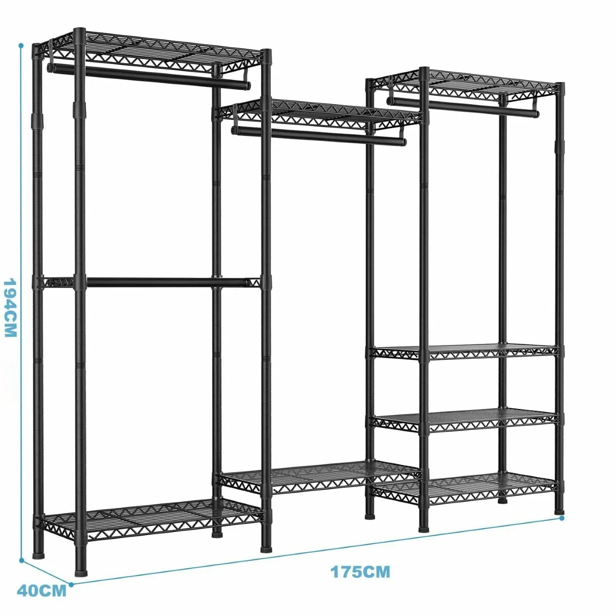Heavy Duty Clothes Rail Clothing Rails Open - Image 2