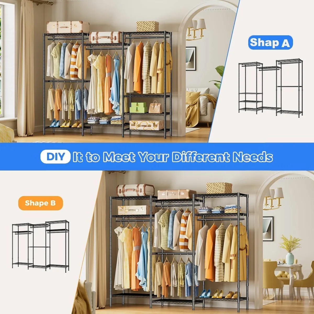 Heavy Duty Clothes Rail Clothing Rails Open - Image 4