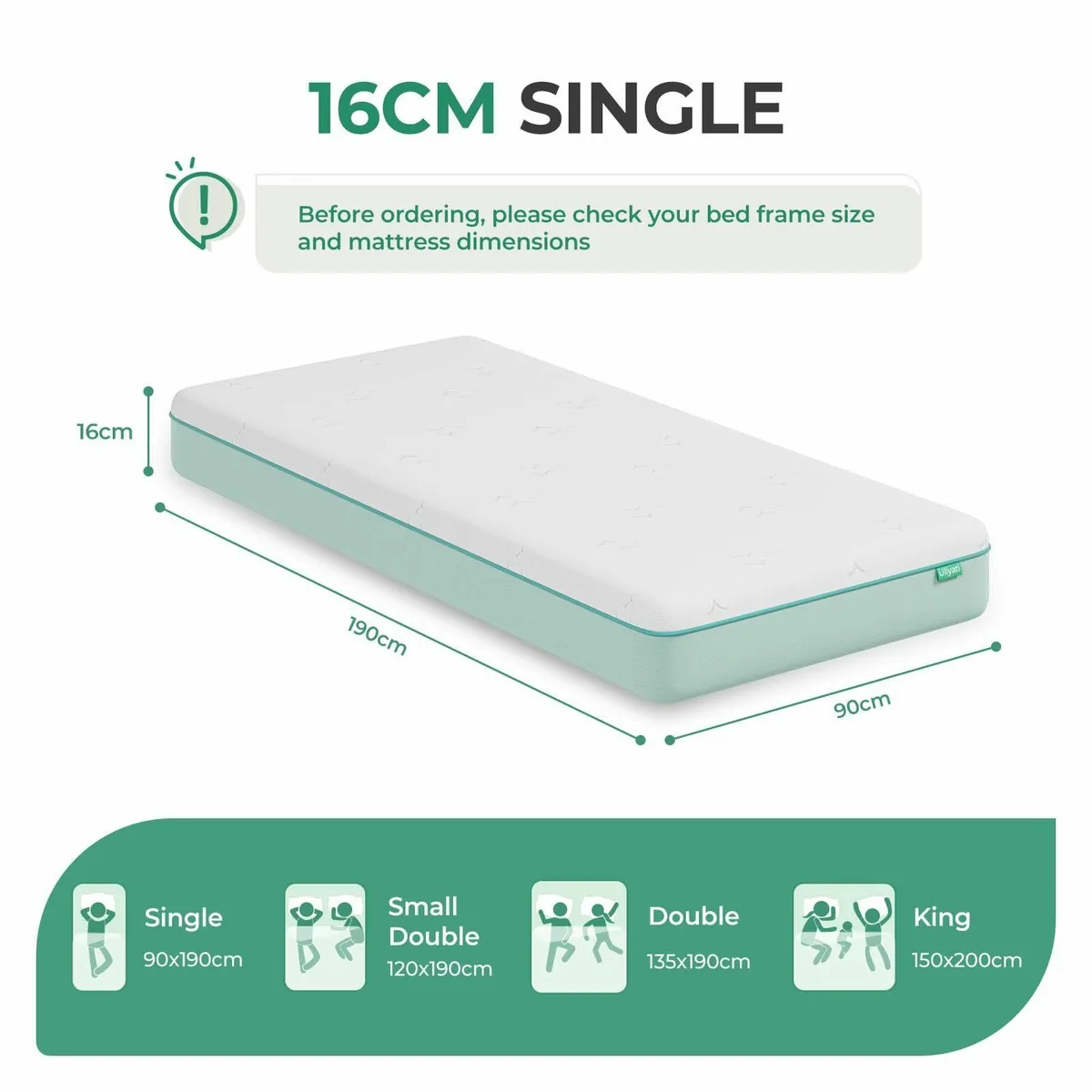 Single Mattress with Gel Bamboo Charcoal Foam - Image 2
