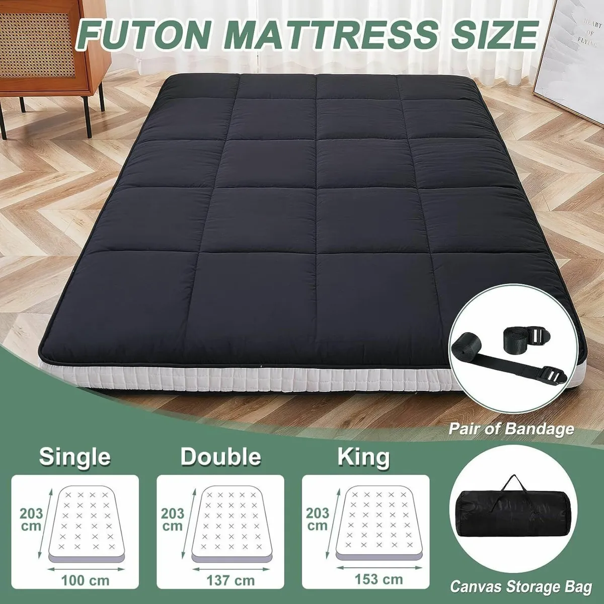 Floor Mattress Japanese Futon Single Topper - - Image 3