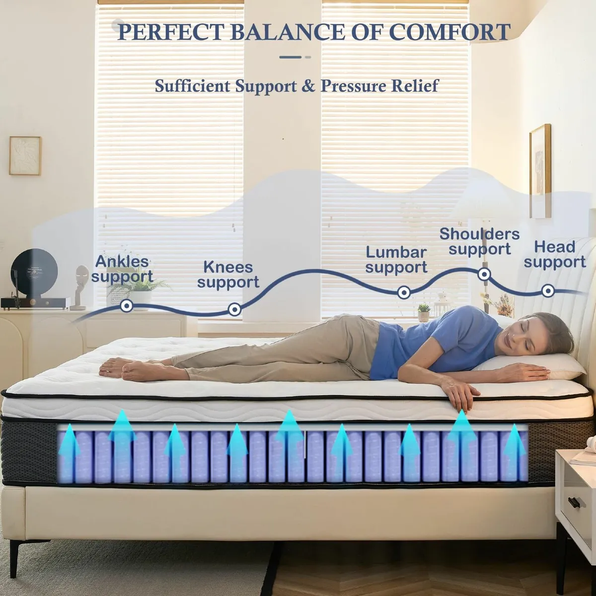 Single Mattress 11 Inch Hybrid 3FT with Breathable - Image 4