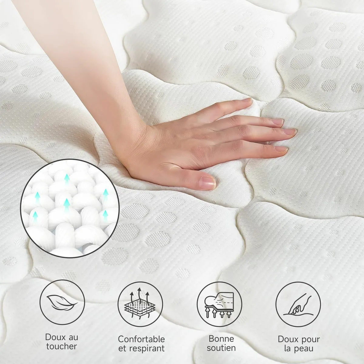 Single Mattress 10.3 Inch Hybrid 3FT with - Image 4