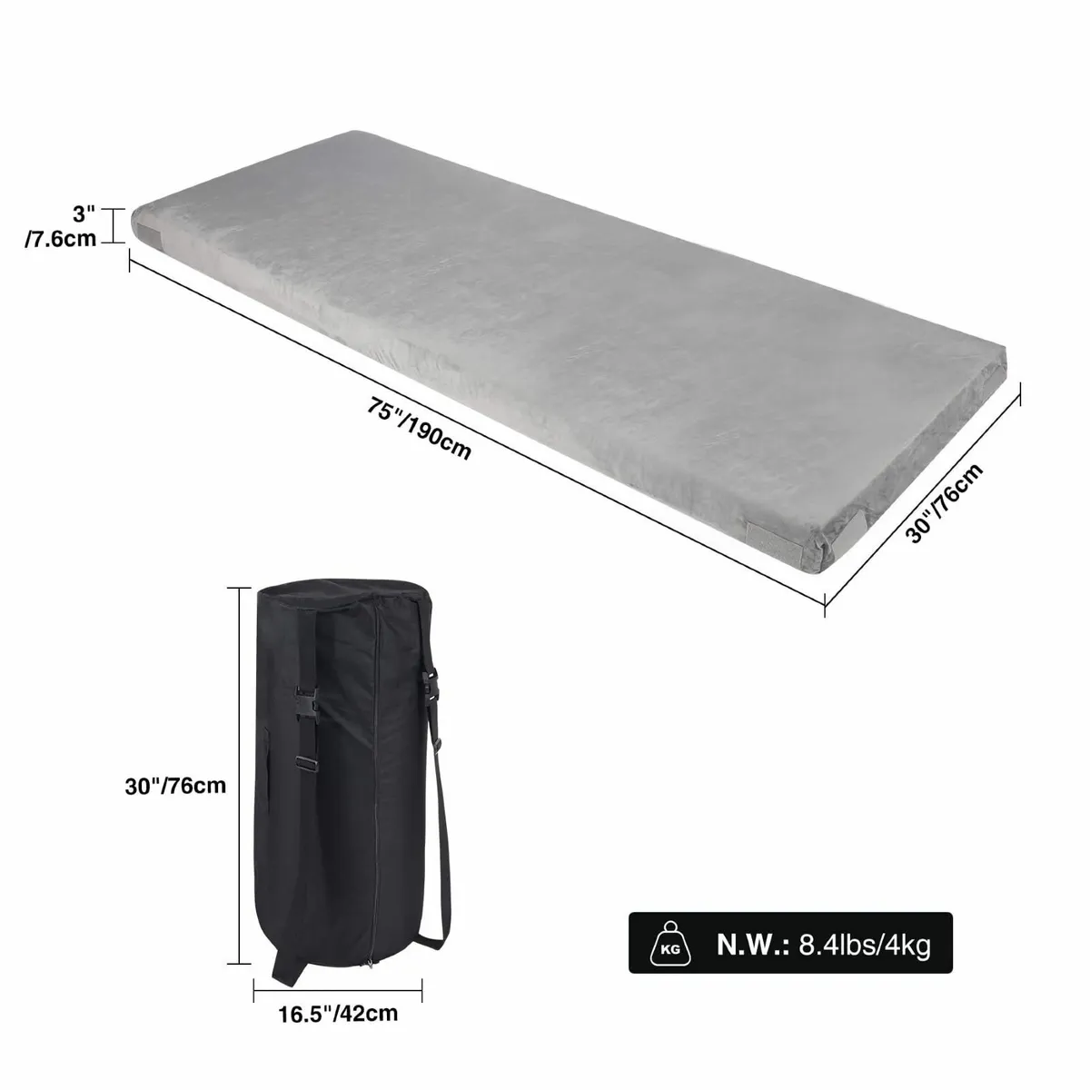 Foldable Memory Foam Camping Mattress Portable - Image 3