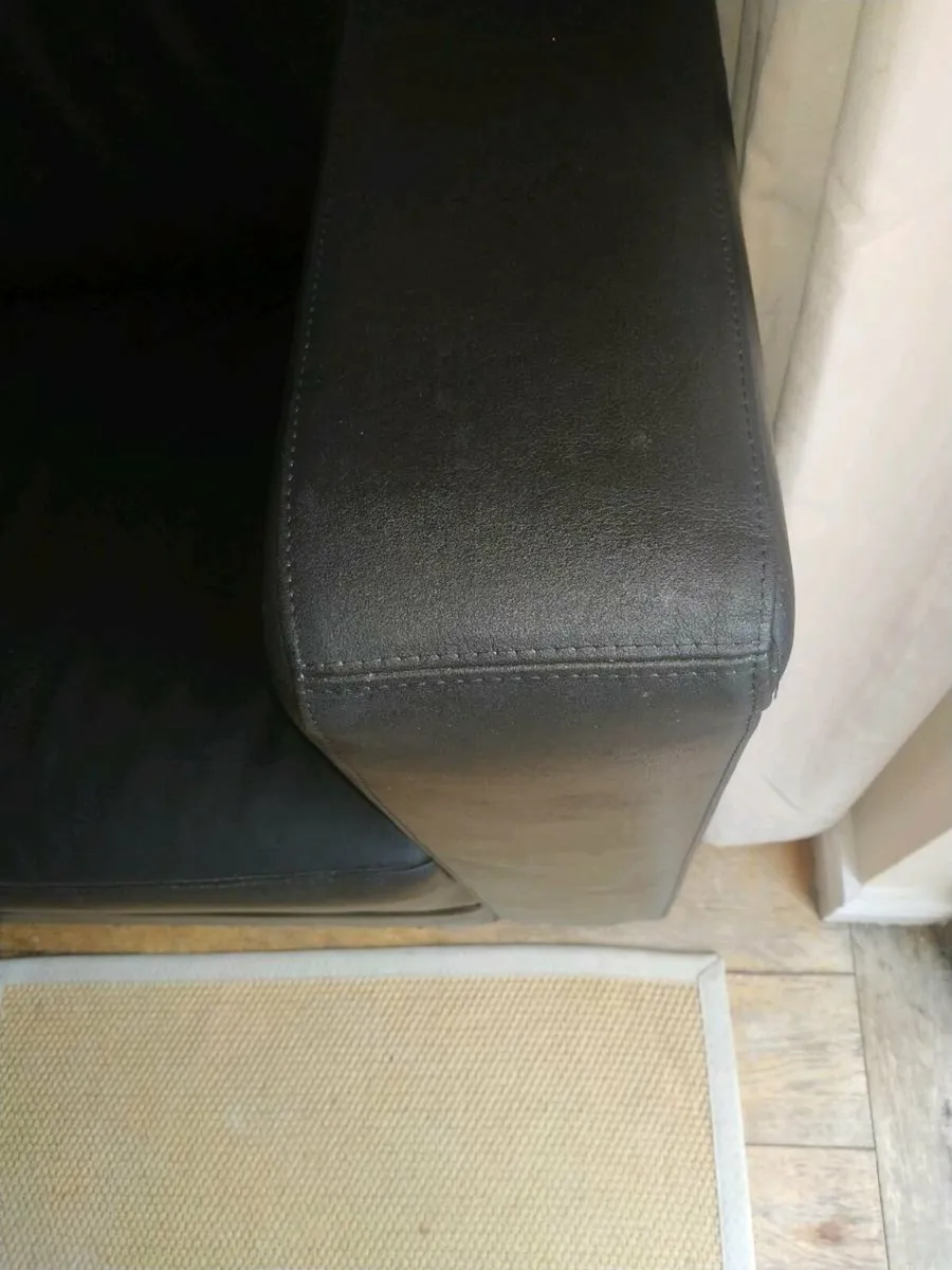 Dark brown leather sofa/couch,190cm Long - Image 2