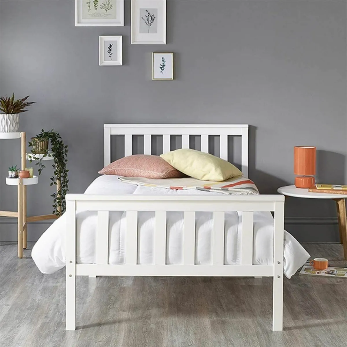 Atlantic Solid Wood Shaker Bed Frame White With - Image 1
