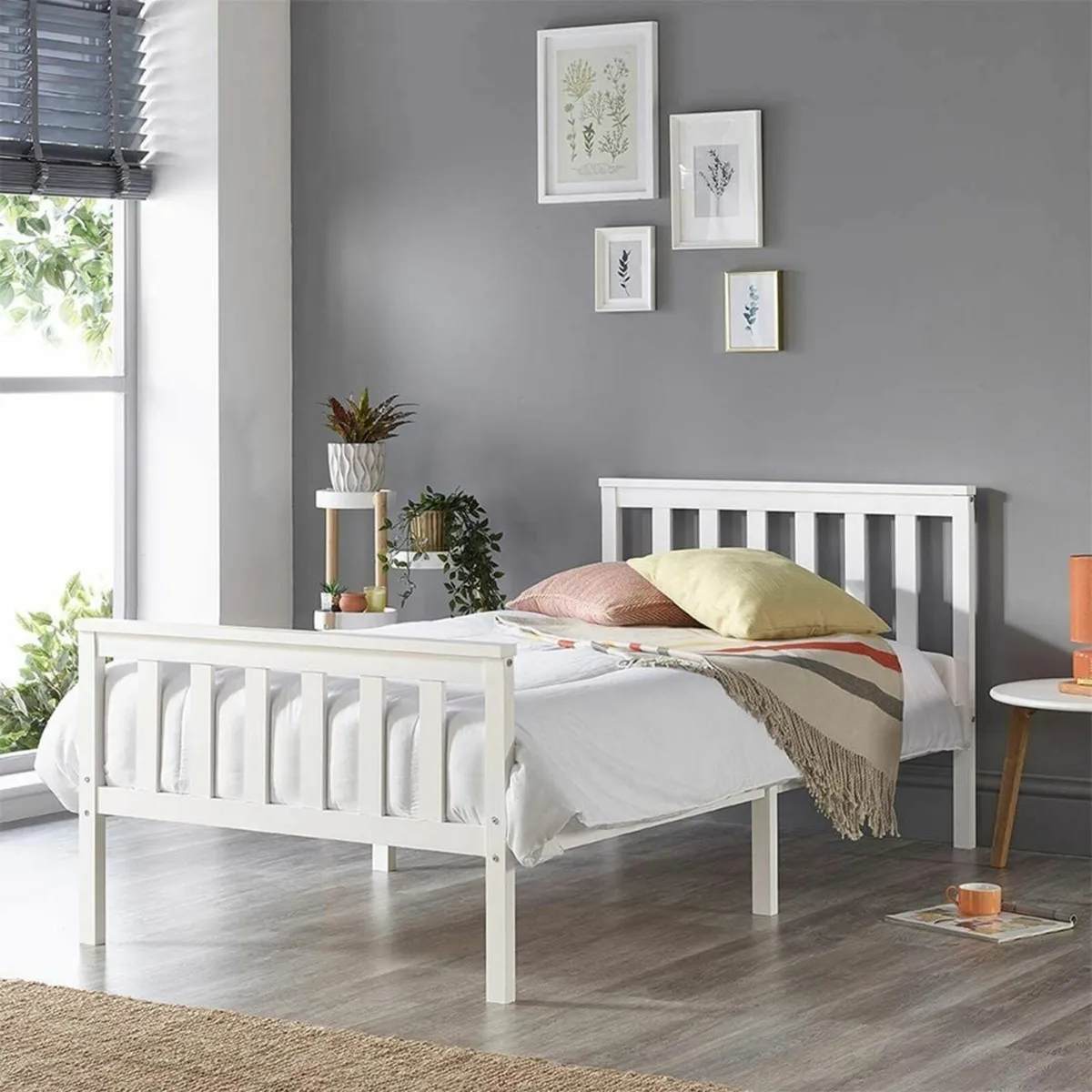Atlantic Solid Wood Shaker Bed Frame White With - Image 2
