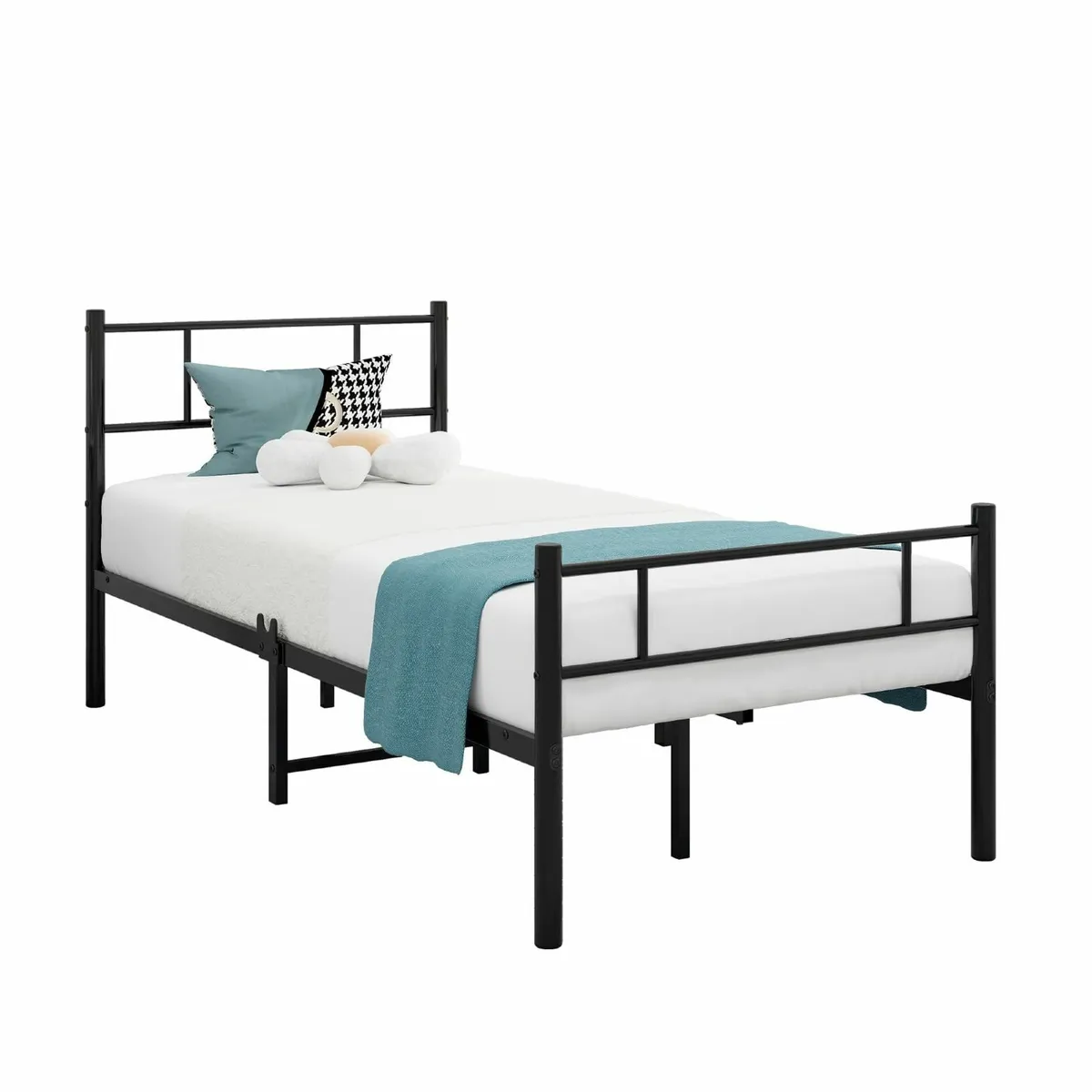 Single Metal Bed Frame 3ft with Headboard No Box - Image 4
