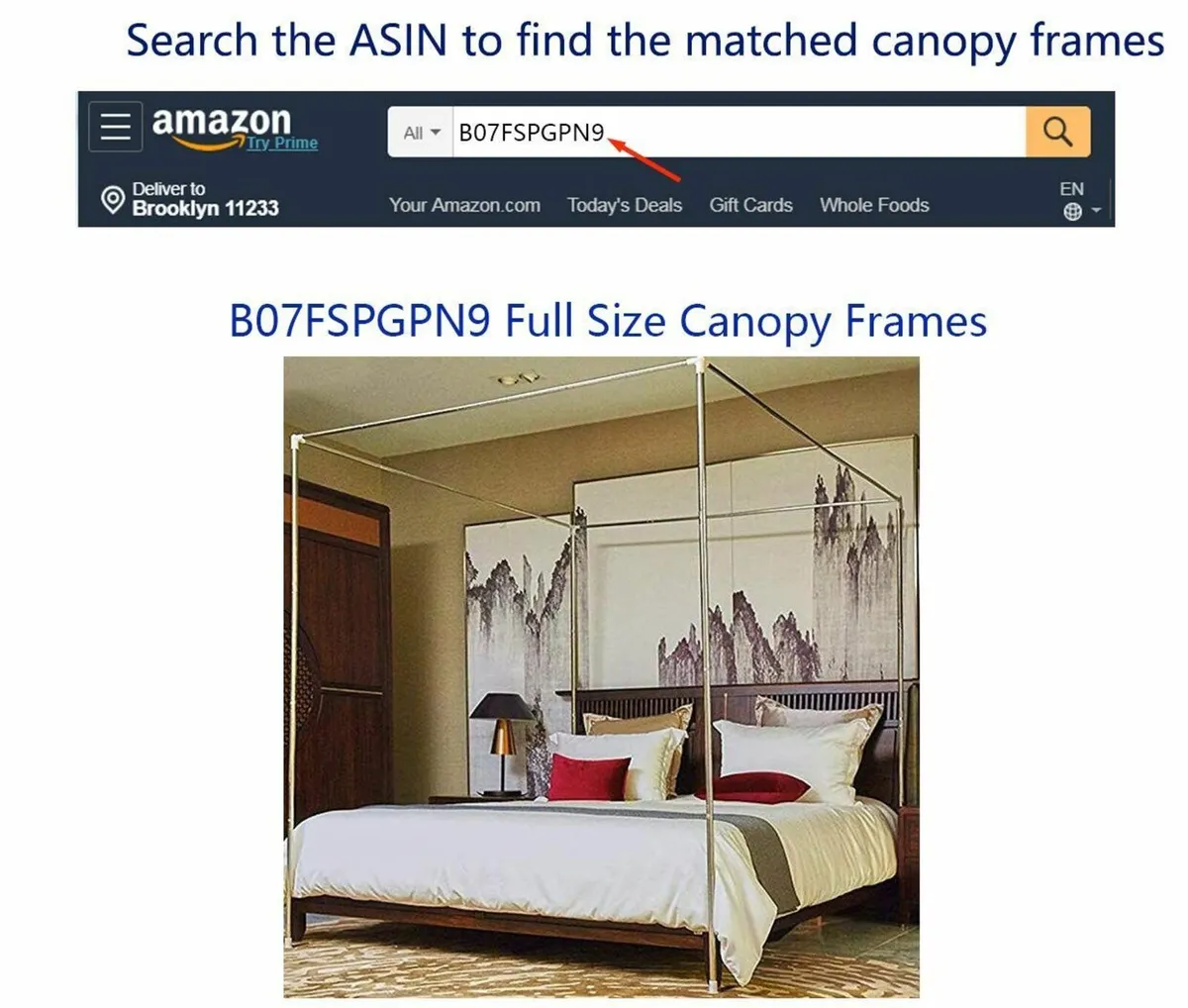 Black Elegant 4 Corners Post Canopy Bed Curtains - Image 1