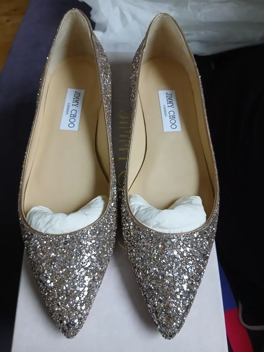 Jimmy Choo gold glitter shoes BNIB - Image 1