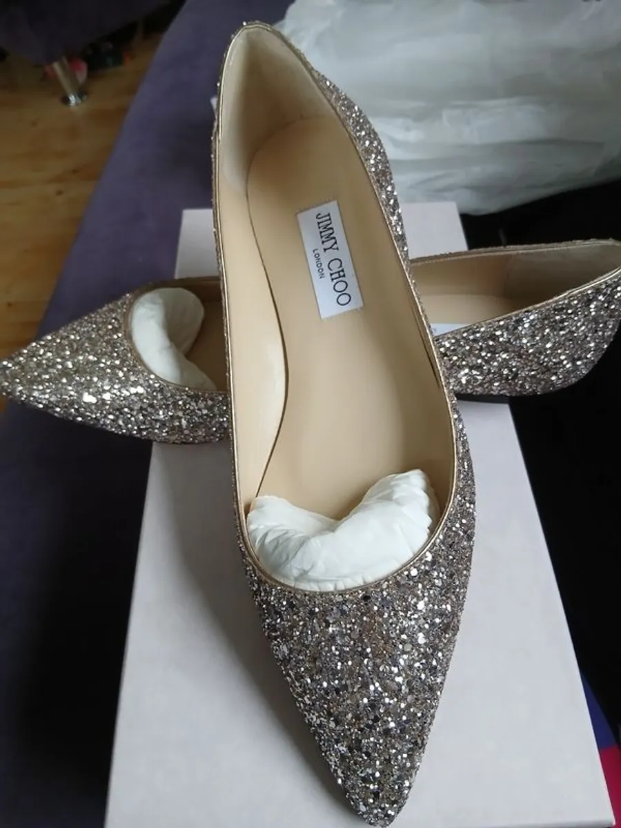 Jimmy Choo gold glitter shoes BNIB - Image 2