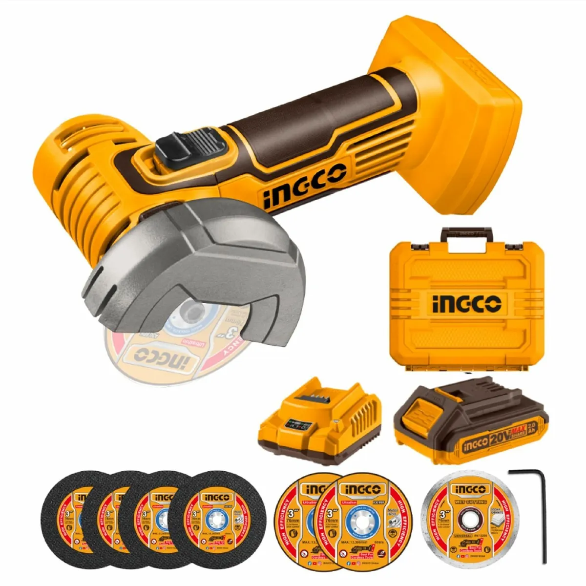 20V Cordless Mini Angle Grinder 19500RPM 76mm - Image 1