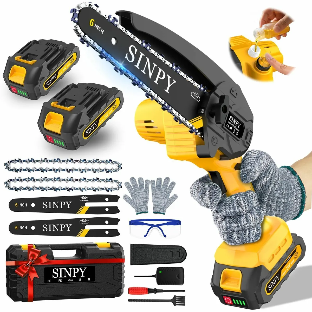 Mini Chainsaw Cordless 6 Inch Electric Power - Image 1