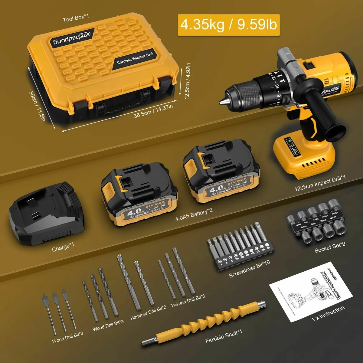 Cordless Hammer Drill 120N·m - 21V 1/2 Brushless - Image 2