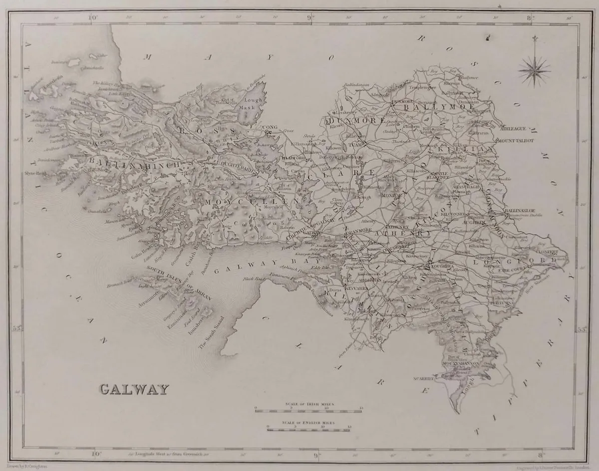 Galway 1837 Antique Map Including Baronies - Image 1