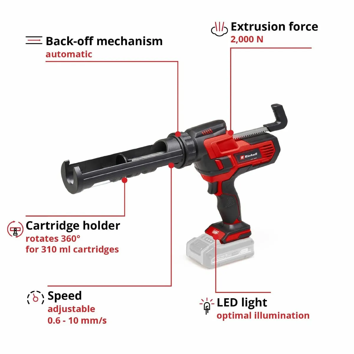 Power X-Change 18V Cordless Caulking Gun - Non - Image 4