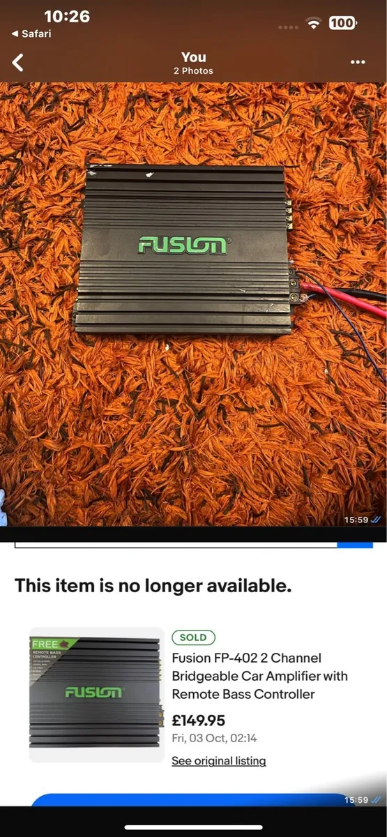 Fusion car amplifier FP402 - Image 1