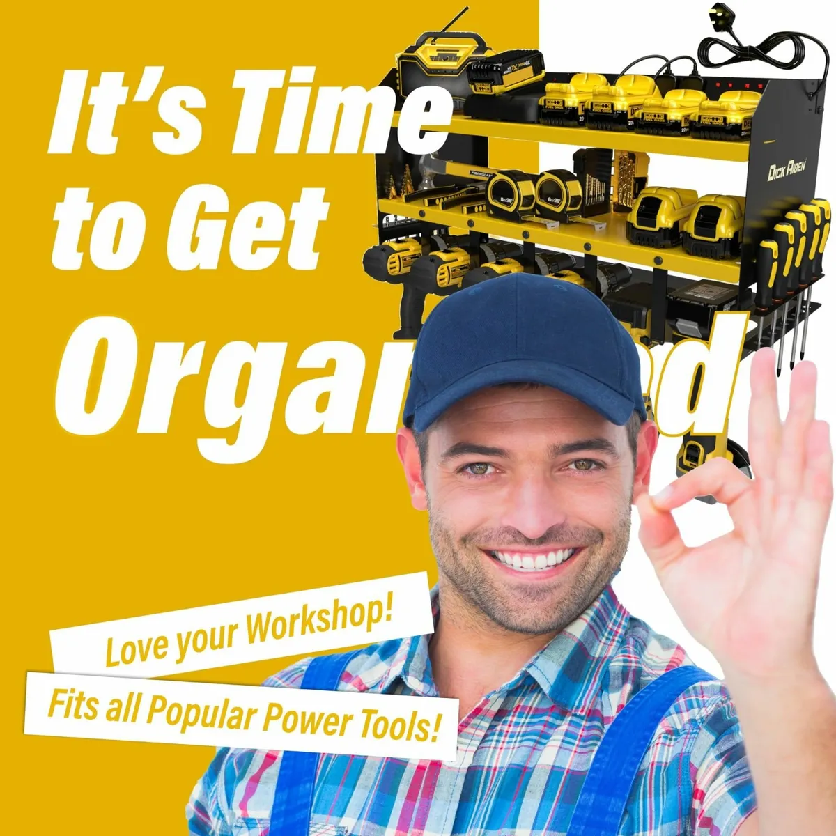 Power Tool Organiser Storage Rack with Strip - Image 3