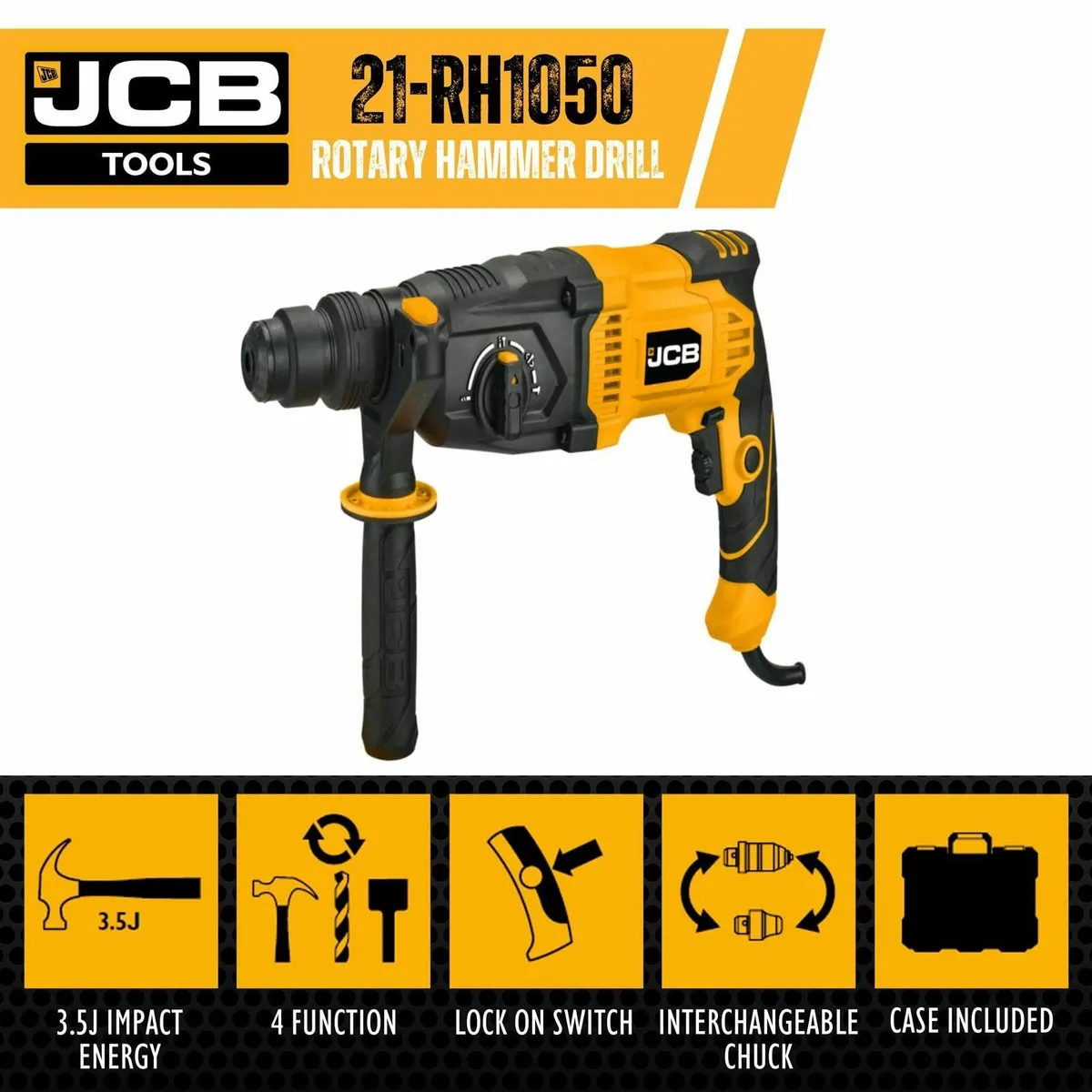 1050w Rotary Hammer Drill 240v Anti-Vibration - Image 2