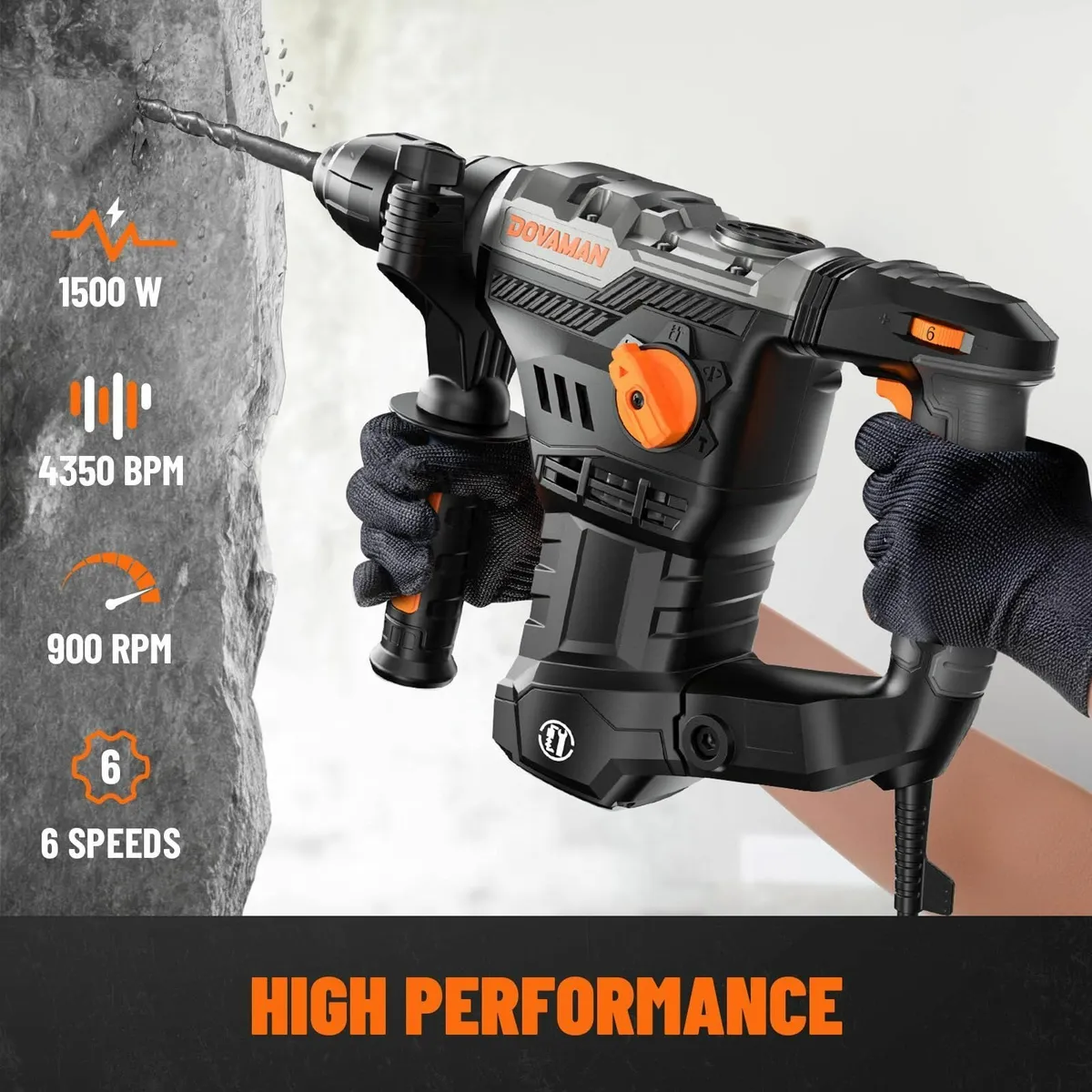 RH15A SDS-Plus Rotary Hammer Drill 1500W 4 in 1 - Image 2