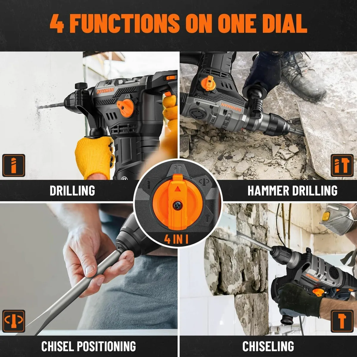 RH15A SDS-Plus Rotary Hammer Drill 1500W 4 in 1 - Image 4