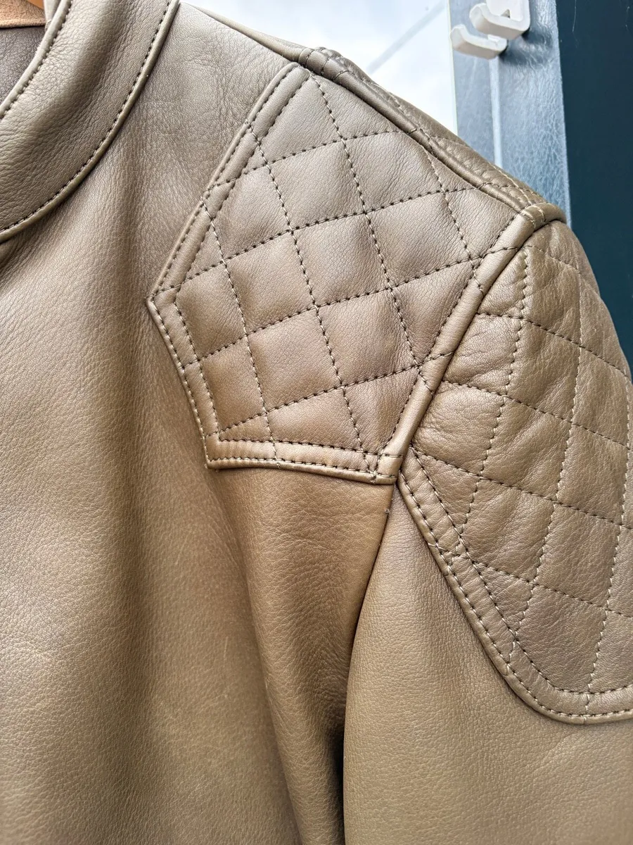 Goldtop Cafe Racer Leather Jacket - Image 2