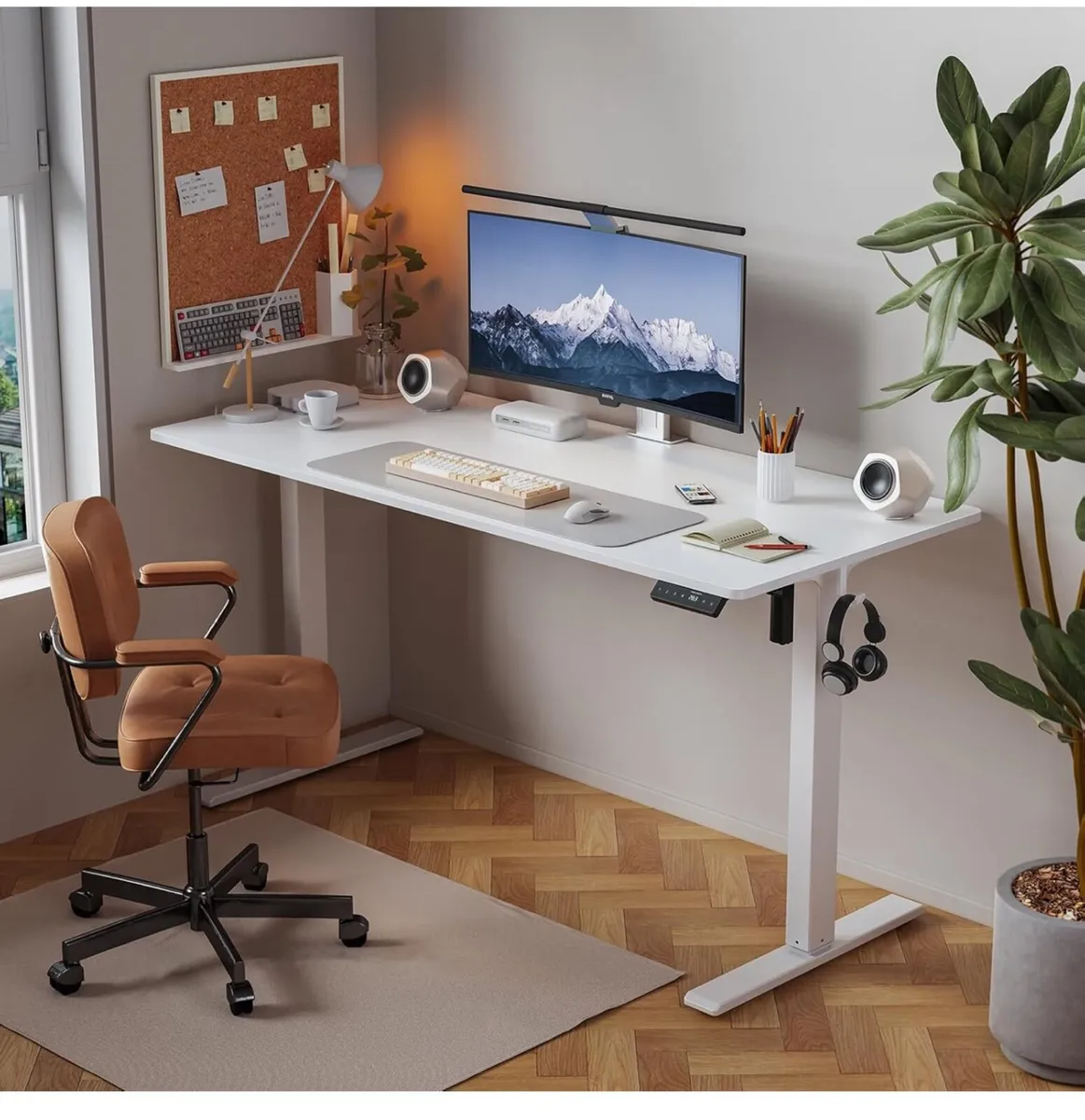 100 x 60 cm Standing Desk, Electric Height Adjusta - Image 1