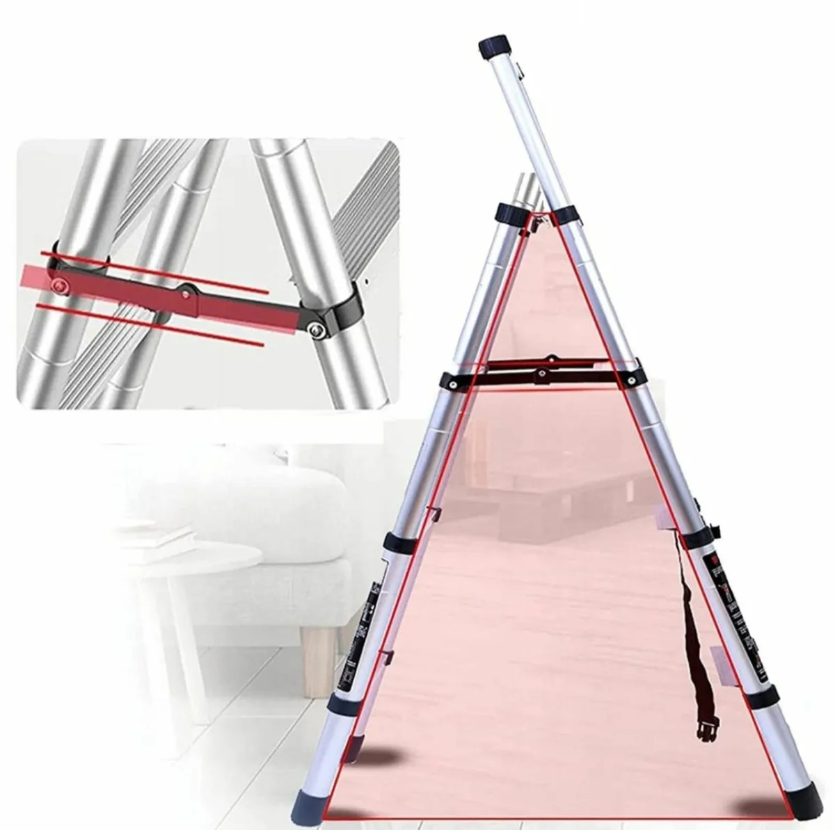 Telescopic Foldable Step Ladder Aluminium Podium - Image 4