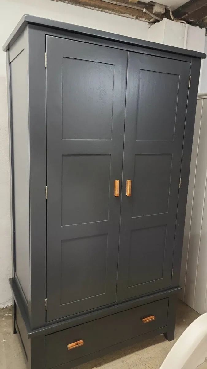 Pine wardrobe, f and b black - Image 3